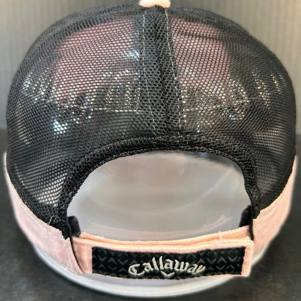 Rhinestone Chevron Womens Light Pink Callaway Golf Trucker Hat Adjustable OSFM